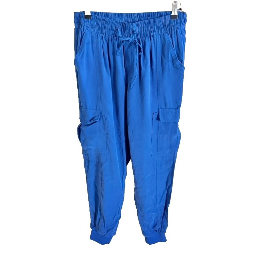 INC International Concepts Women'sβ Blue Marine High-Rise Cargo Jogger Pant SZ M